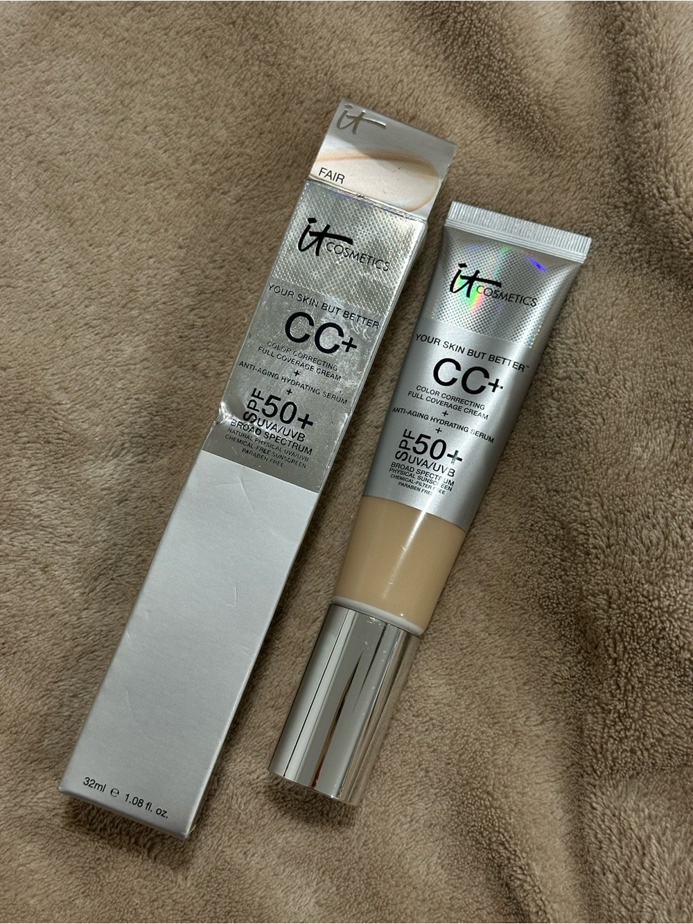 it cosmetics CC+ Cream SPF 50+ — Fair (Beige) with Silver Accents